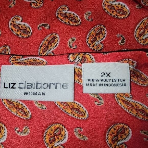 Liz Claiborne paisley pintuck chiffon cami top size 2x - Picture 6 of 6